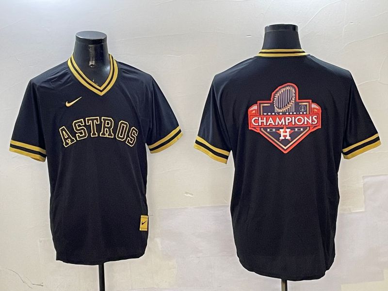 Men Houston Astros Blank Black Gold Game 2025 Nike MLB Jersey style 13